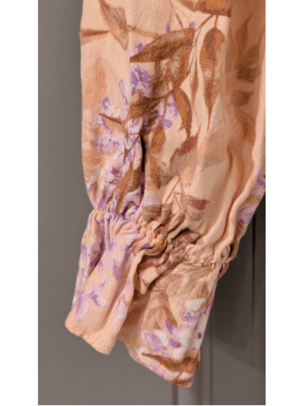 House of Harlow 1960 Peach Floral Linen Blend Smocked Midi Dress Size Small - Picture 8 of 14